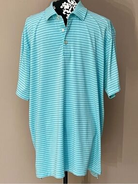 PETER MILLAR Summer Comfort Cottage Blue Drum Performance Polo